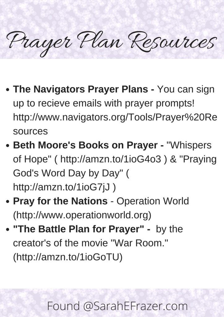 Prayer Plan Resources