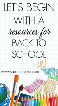 Let's Begin with A - Back to School Resource - Sarah E. Frazer