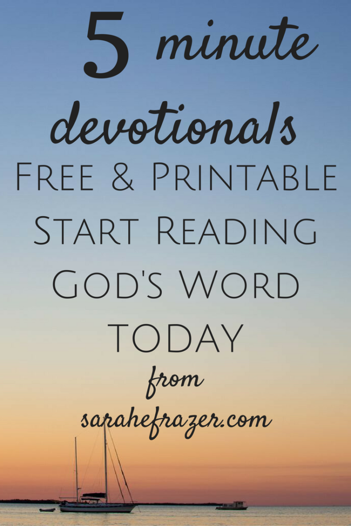 5 Minute Devotionals for Women. Help get you started reading God's Word today