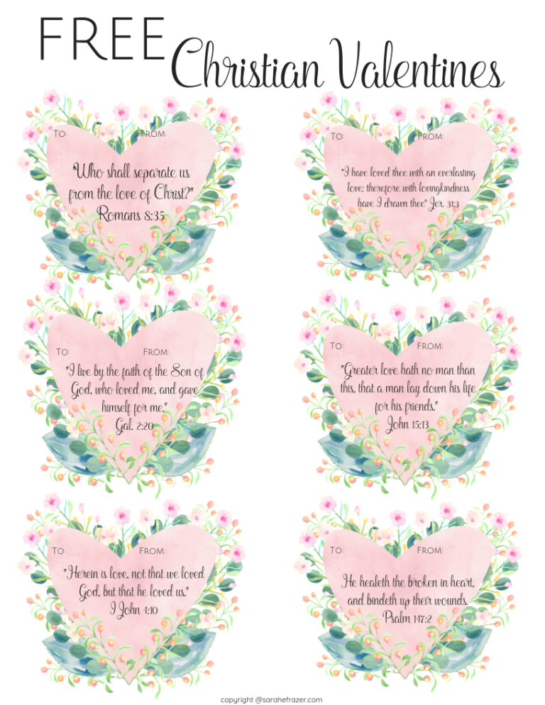 Free Printable Christian Valentines - Sarah E. Frazer