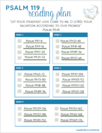 A Bible Reading Plan For Psalm 119 - Sarah E. Frazer