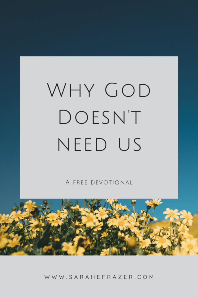 Why God doesn't need us