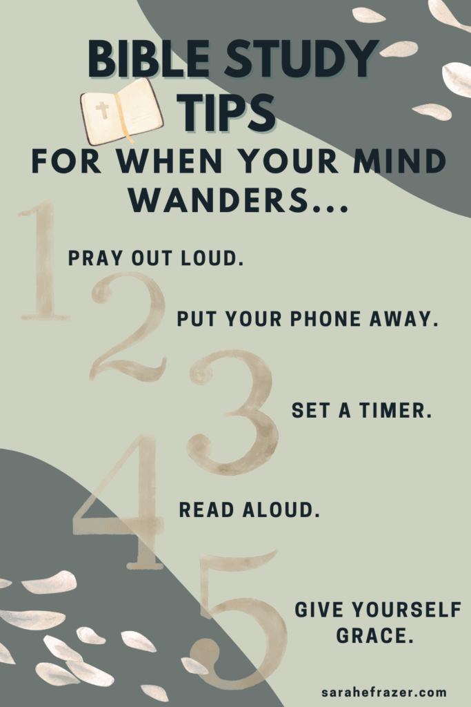 Bible Study Tips for when your mind wanders infographic 