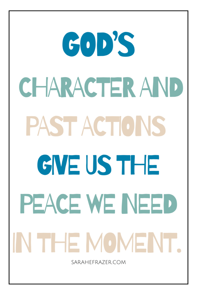 God's character quote in multi colored text that is large and eye catching