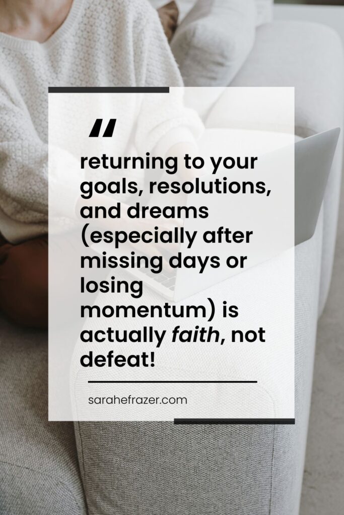 returning to your goals quote