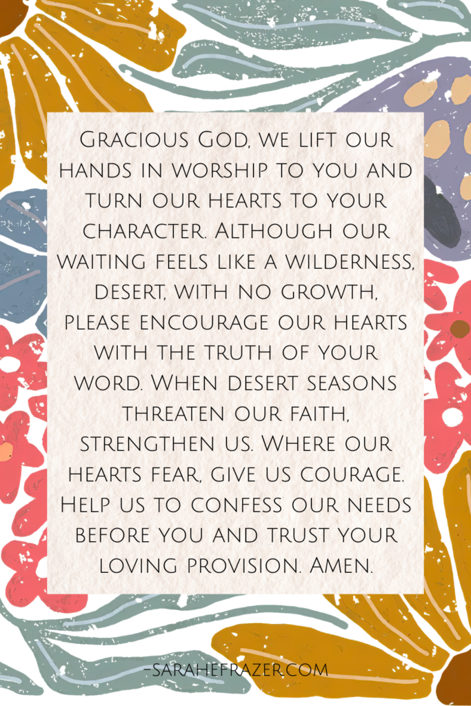 a lenten prayer on a floral background with painted graphic florals