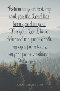 Return to your rest Psalm 116