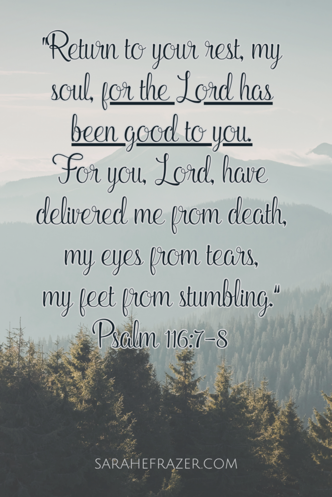 Return to your rest Psalm 116