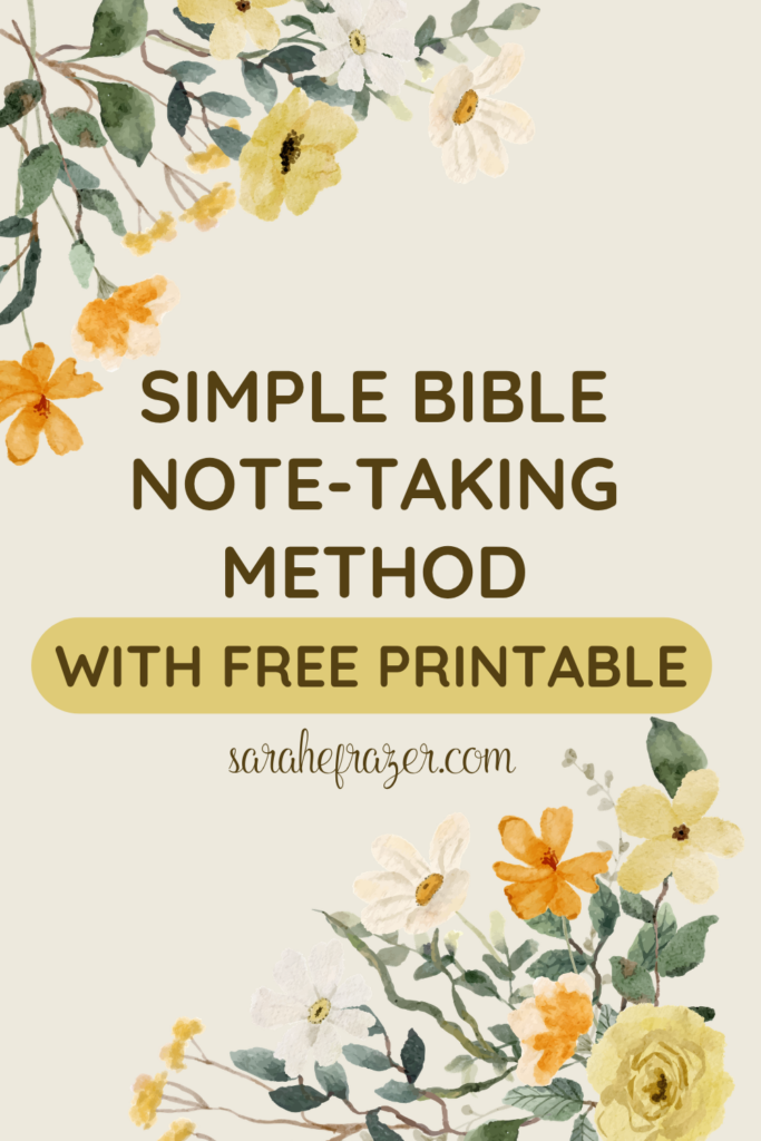 simple bible note taking method